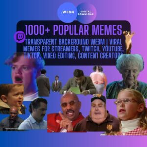1000+ Popular Memes Transparent Background WEBM | Viral Memes for Streamers, Twitch, YouTube, Video Editing, Content Creators, Overlays Meme