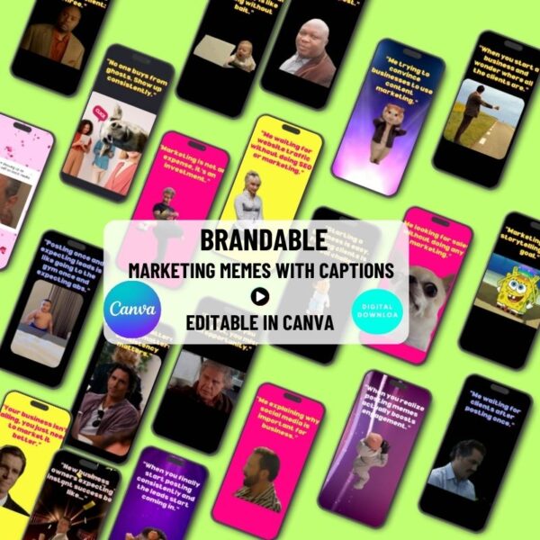 Marketing Meme Templates: Canva Editable Social Media Content Marketing Meme Templates: Canva Editable Social Media Content