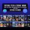 Tech Coding Meme Templates for Canva | Funny Developer Social Media Content for Instagram & Reels
